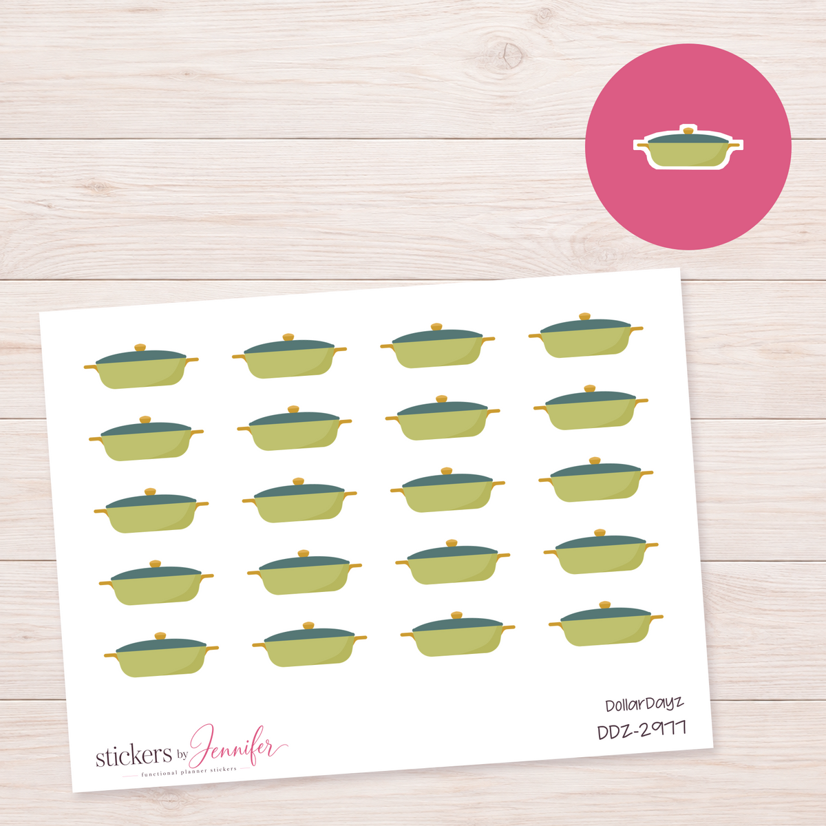 Green Cooking Pot Planner Stickers | DDZ-2977