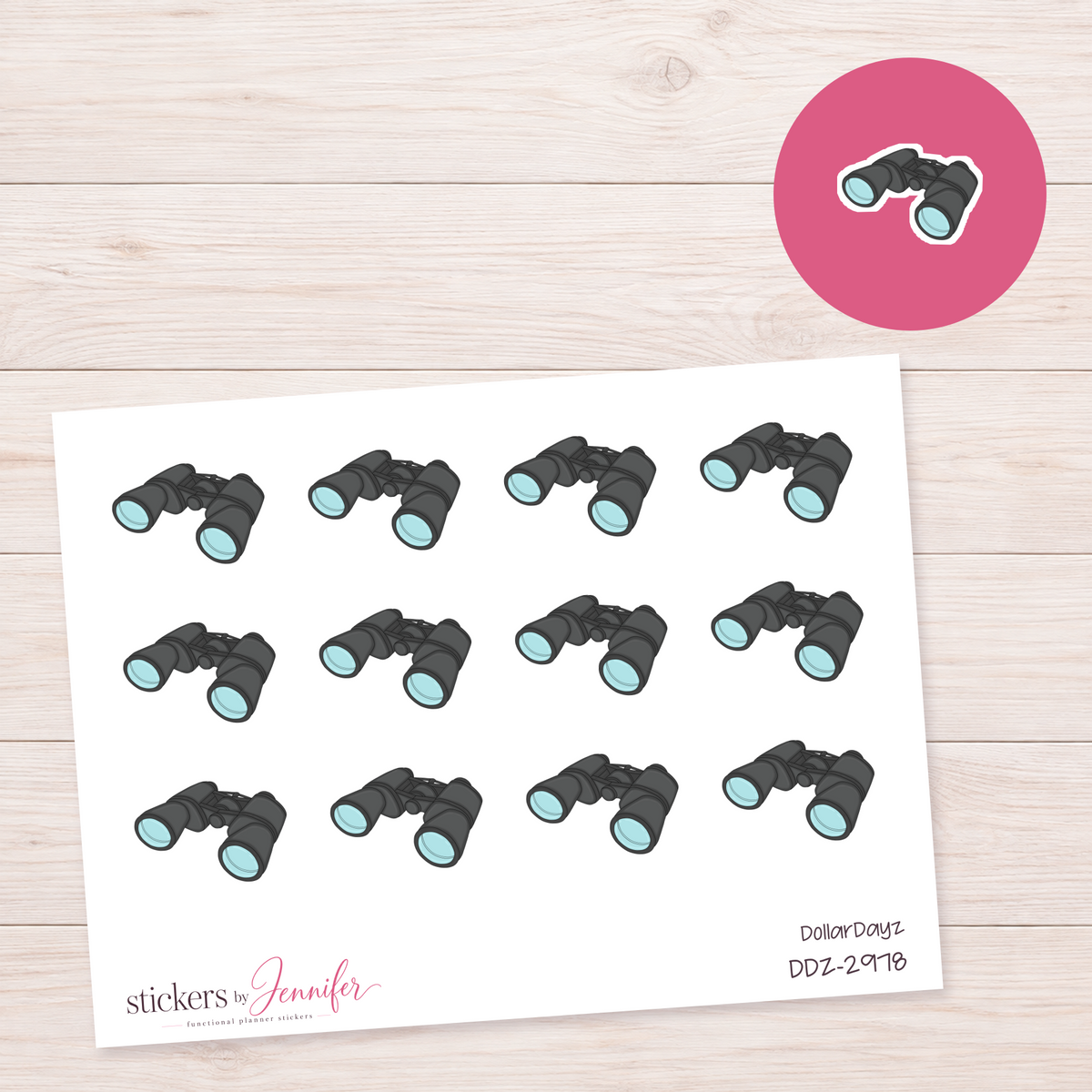 Binoculars Planner Stickers | DDZ-2978