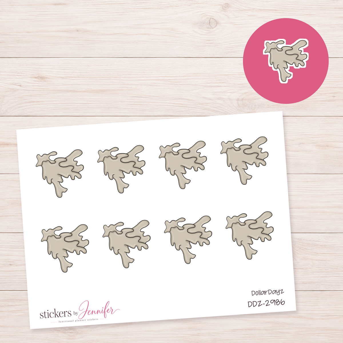 Neutral Splash Shape Planner Stickers | DDZ-2986