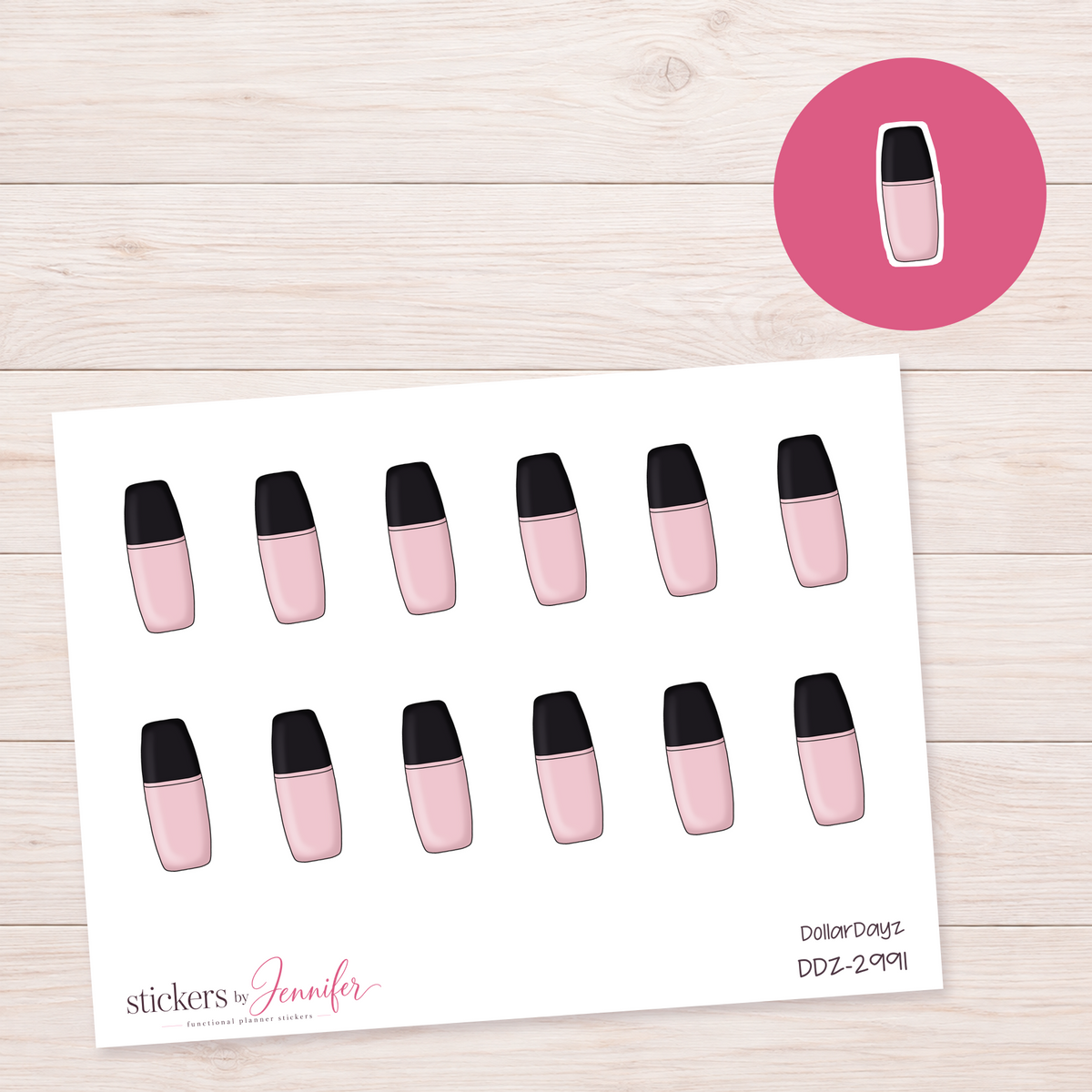 Pale Pink Travel Bottle Planner Stickers | DDZ-2991