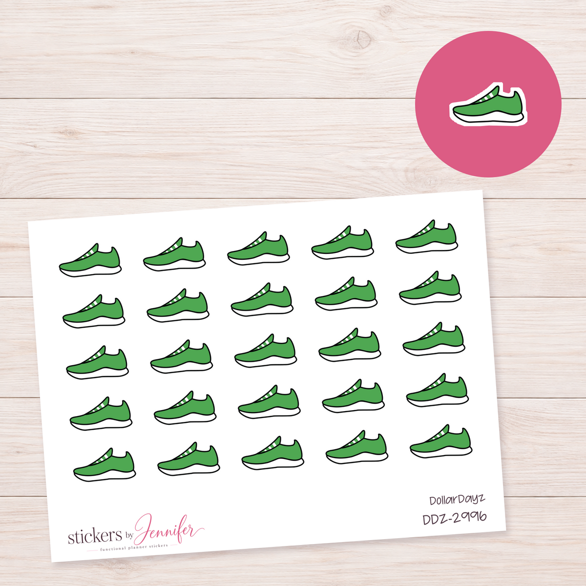 Green Sneaker Planner Stickers | DDZ-2996