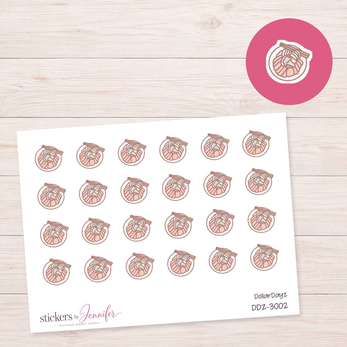Noodle Bowl with Chopsticks Planner Stickers | DDZ-3002