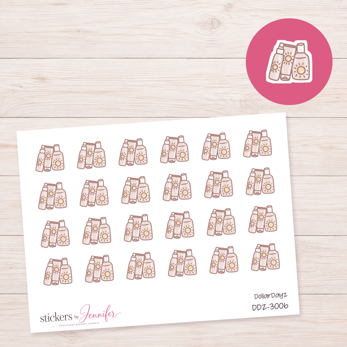 Sunscreen Bottles Planner Stickers | DDZ-3006