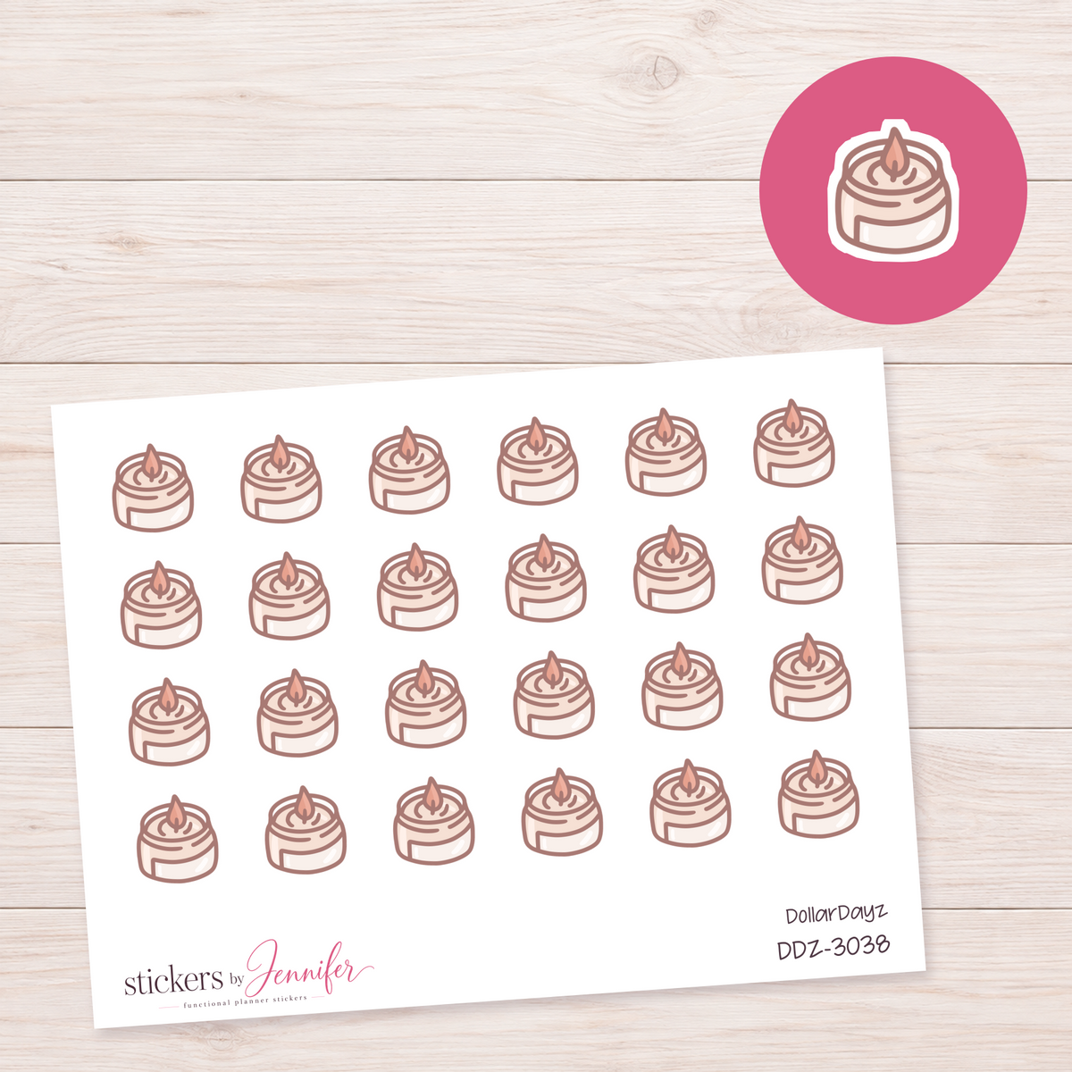 Lit Jar Candle Planner Stickers | DDZ-3038