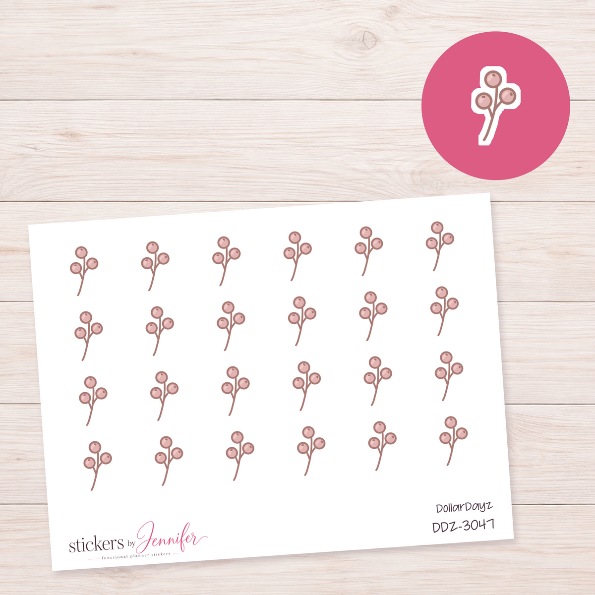 Autumn Berry Sprig Planner Stickers | DDZ-3047