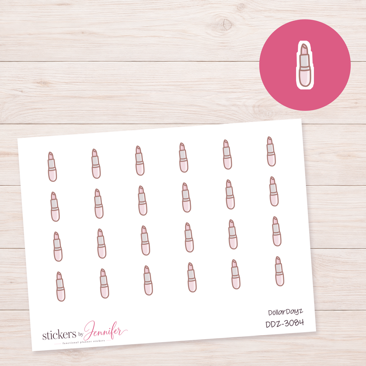 Pink Lipstick Planner Stickers | DDZ-3084