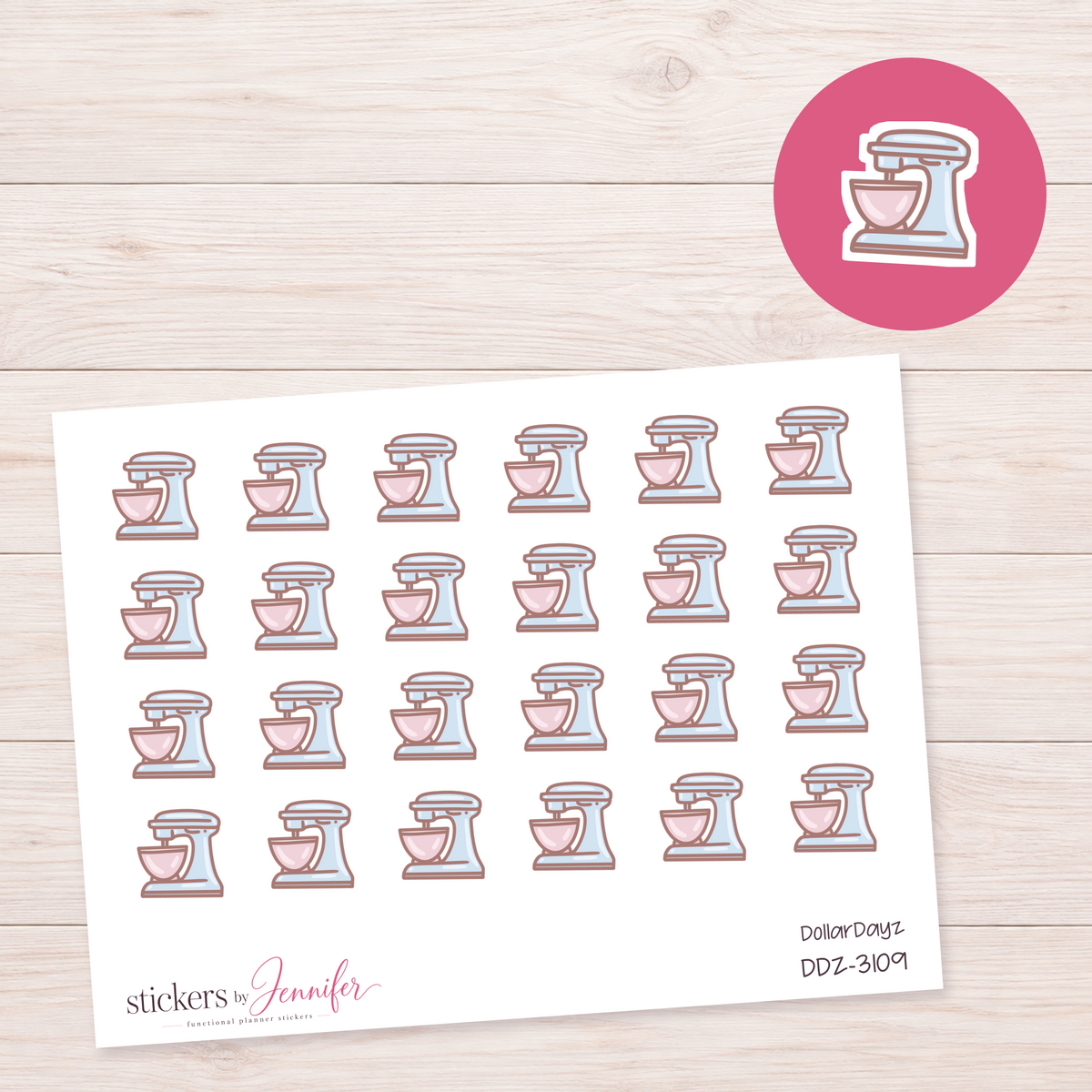 Blue Stand Mixer Planner Stickers | DDZ-3109
