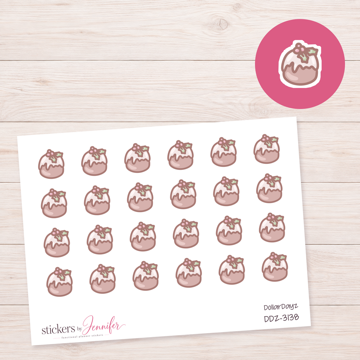 Christmas Pudding Planner Stickers | DDZ-3138