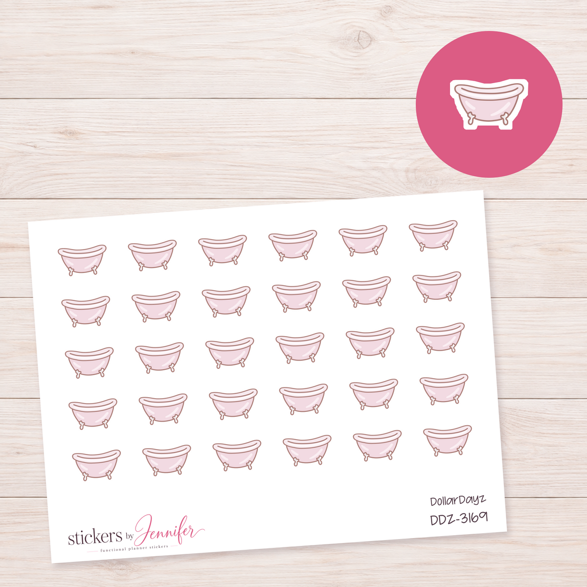 Clawfoot Bathtub Planner Stickers | DDZ-3169