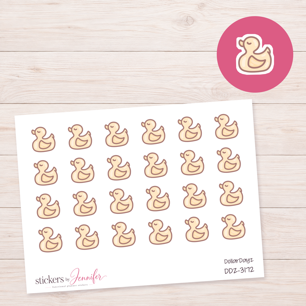 Yellow Rubber Duck Planner Stickers | DDZ-3172
