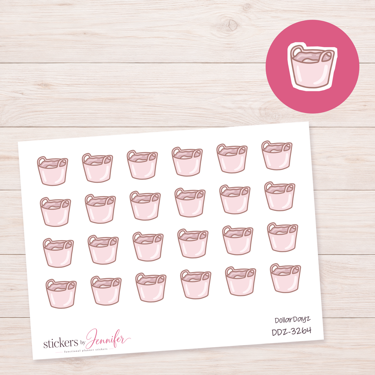 Pink Cleaning Bucket Planner Stickers | DDZ-3264
