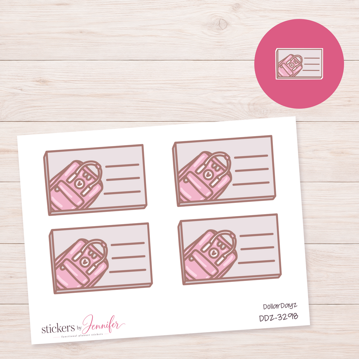 Camera Lined Box Planner Stickers | DDZ-3298