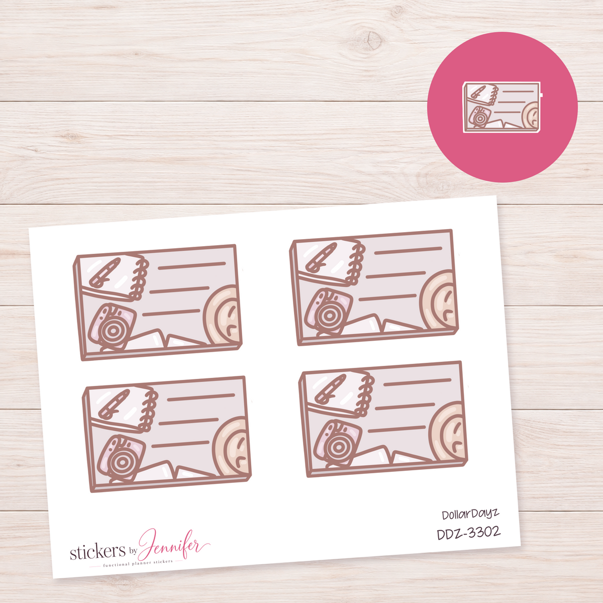 Travel Journal Lined Box Planner Stickers | DDZ-3302