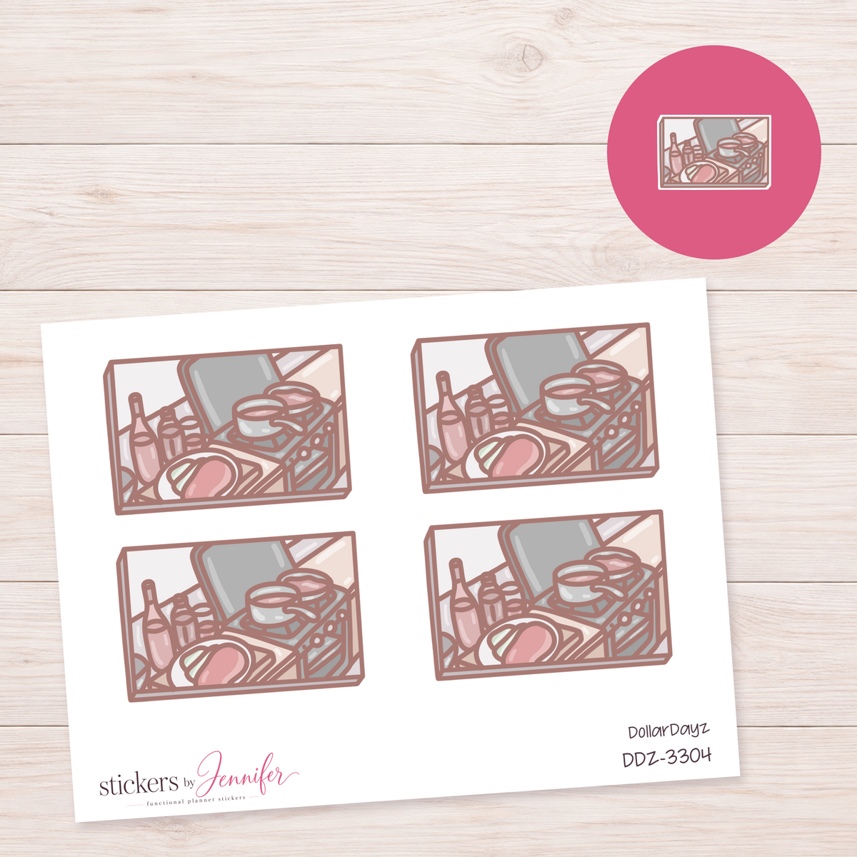 Craft Supplies Flatlay Box Planner Stickers | DDZ-3304