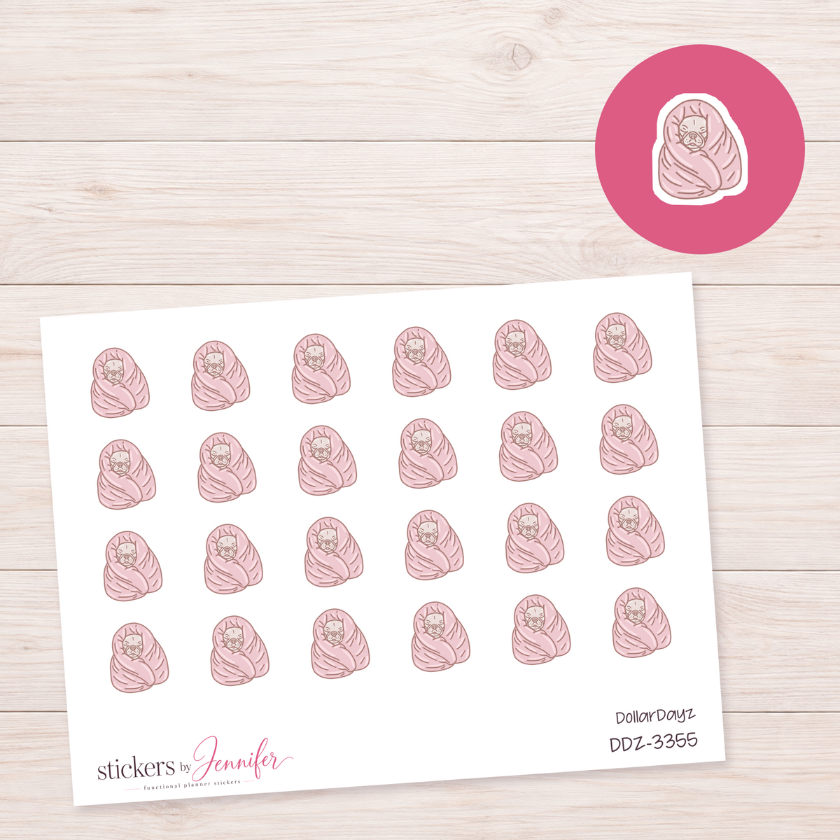 Dog Wrapped in Blanket Planner Stickers | DDZ-3355