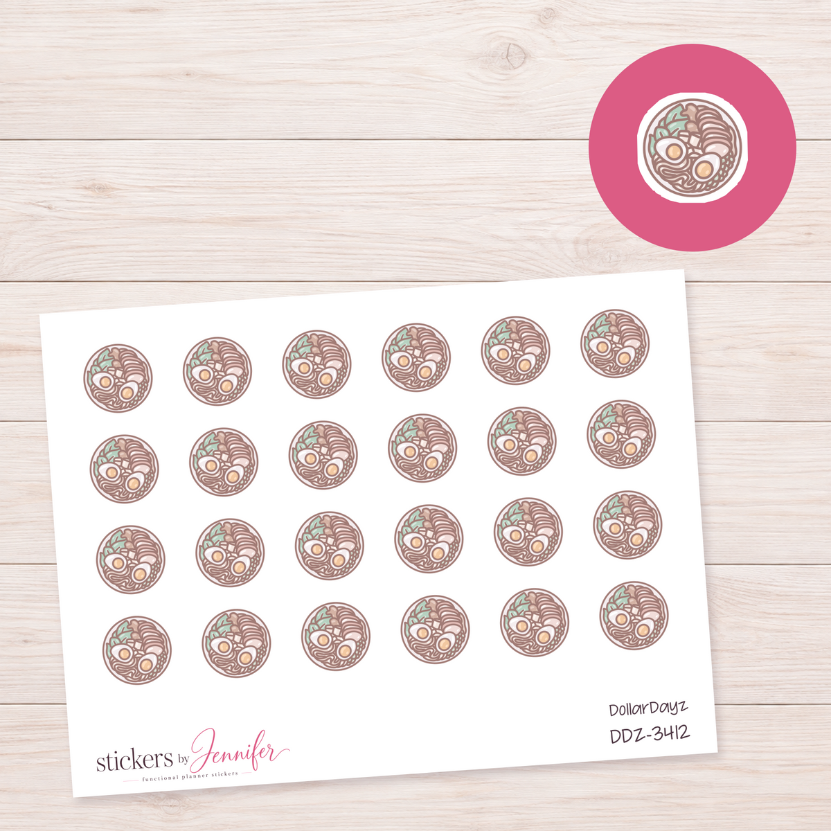 Ramen Bowl with Egg Planner Stickers | DDZ-3412