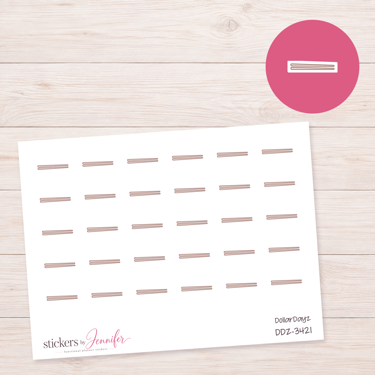 Straight Chopstick Pair Planner Stickers | DDZ-3421