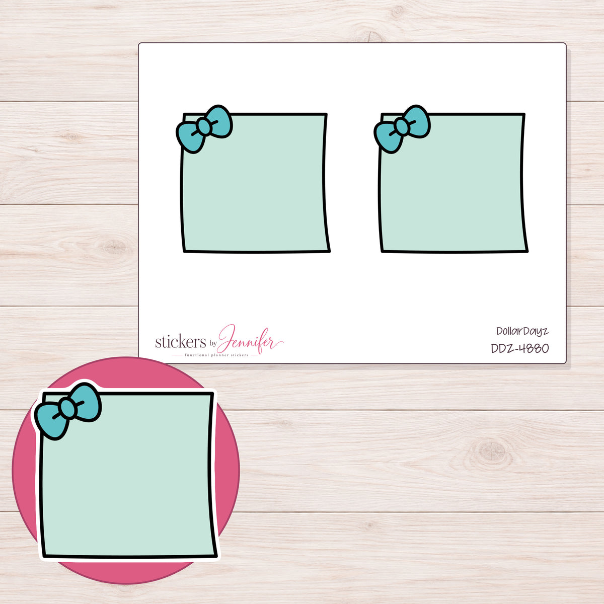 DDZ-4880 planner sticker sheet with enlarged sticker detail