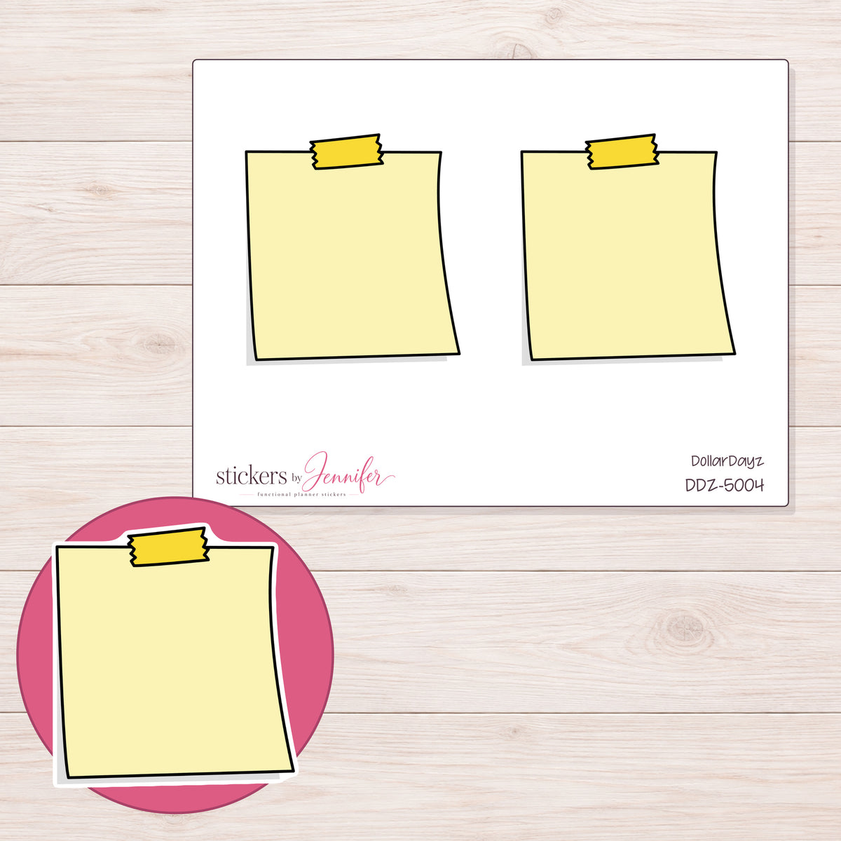 DDZ-5004 planner sticker sheet with enlarged sticker detail
