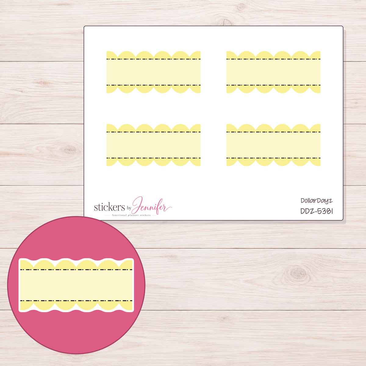 DDZ-5381 planner sticker sheet with enlarged sticker detail