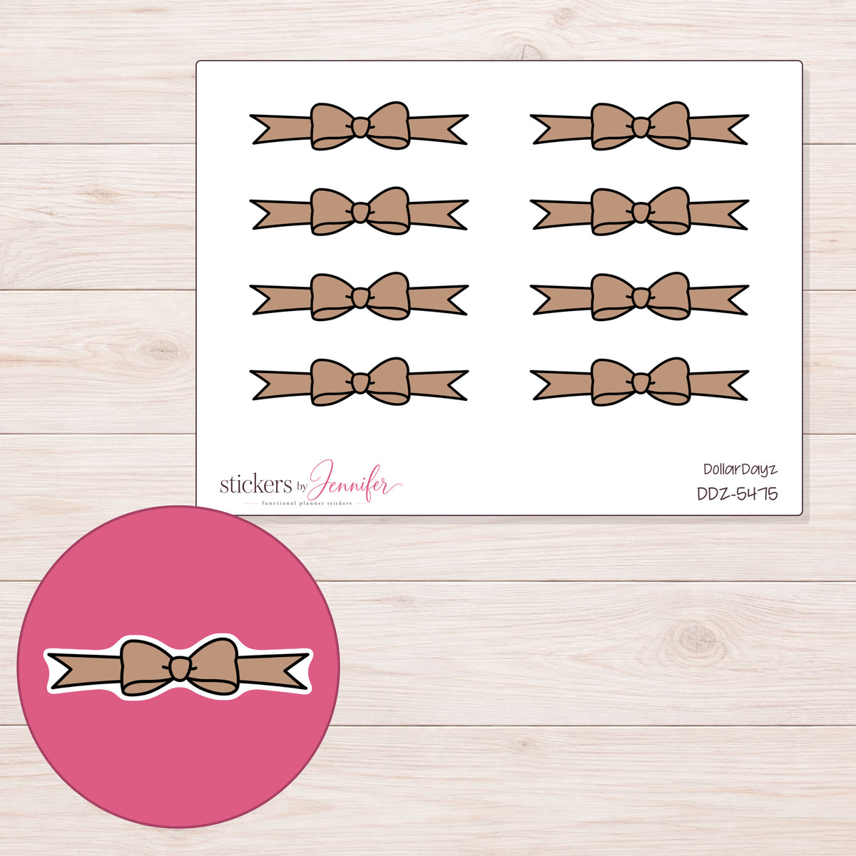 DDZ-5475 planner sticker sheet with enlarged sticker detail