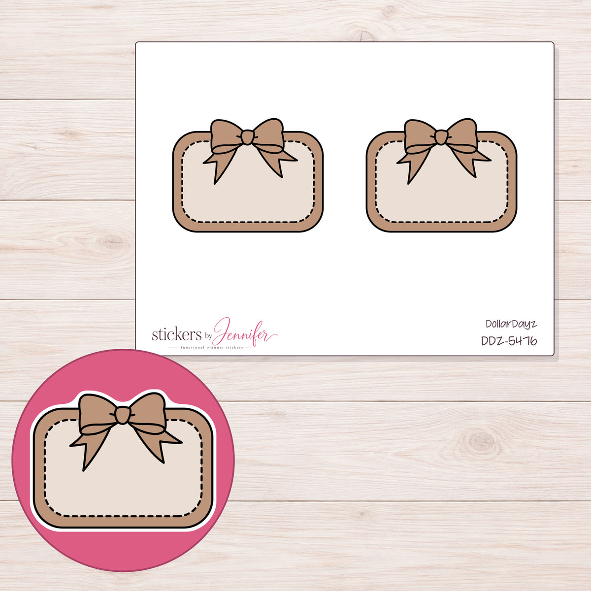 DDZ-5476 planner sticker sheet with enlarged sticker detail