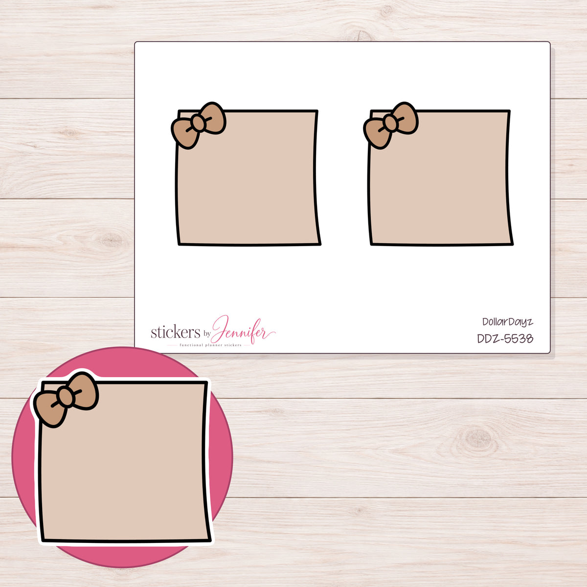 DDZ-5538 planner sticker sheet with enlarged sticker detail