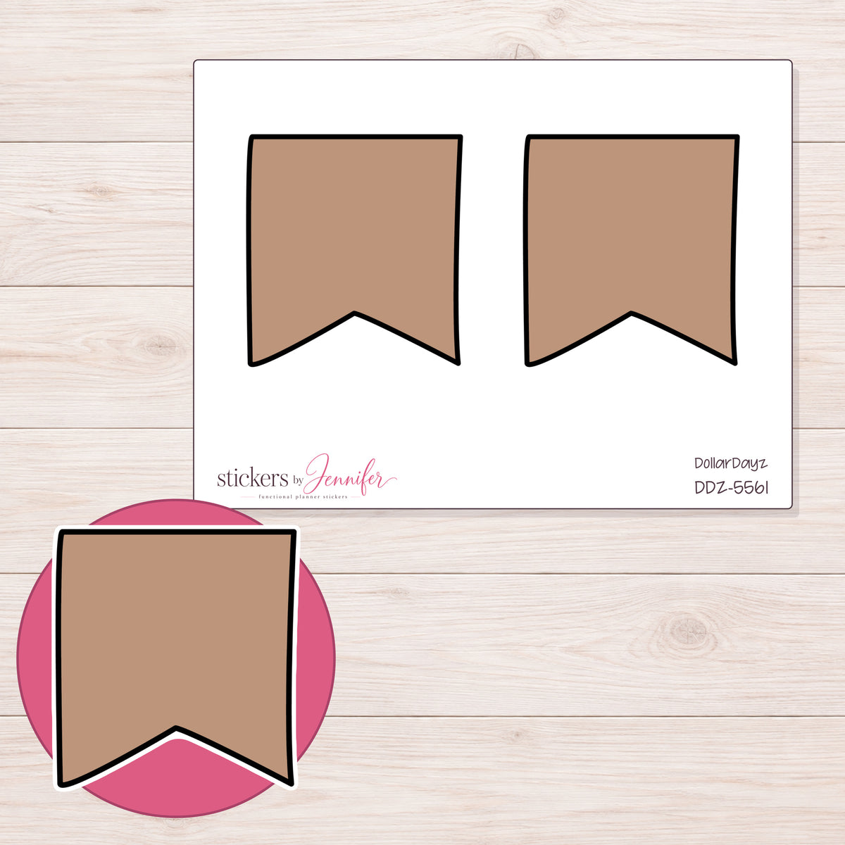 DDZ-5561 planner sticker sheet with enlarged sticker detail
