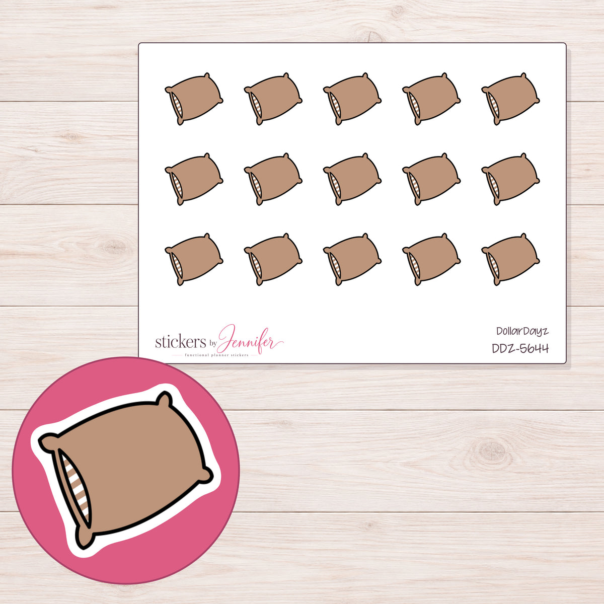 DDZ-5644 planner sticker sheet with enlarged sticker detail