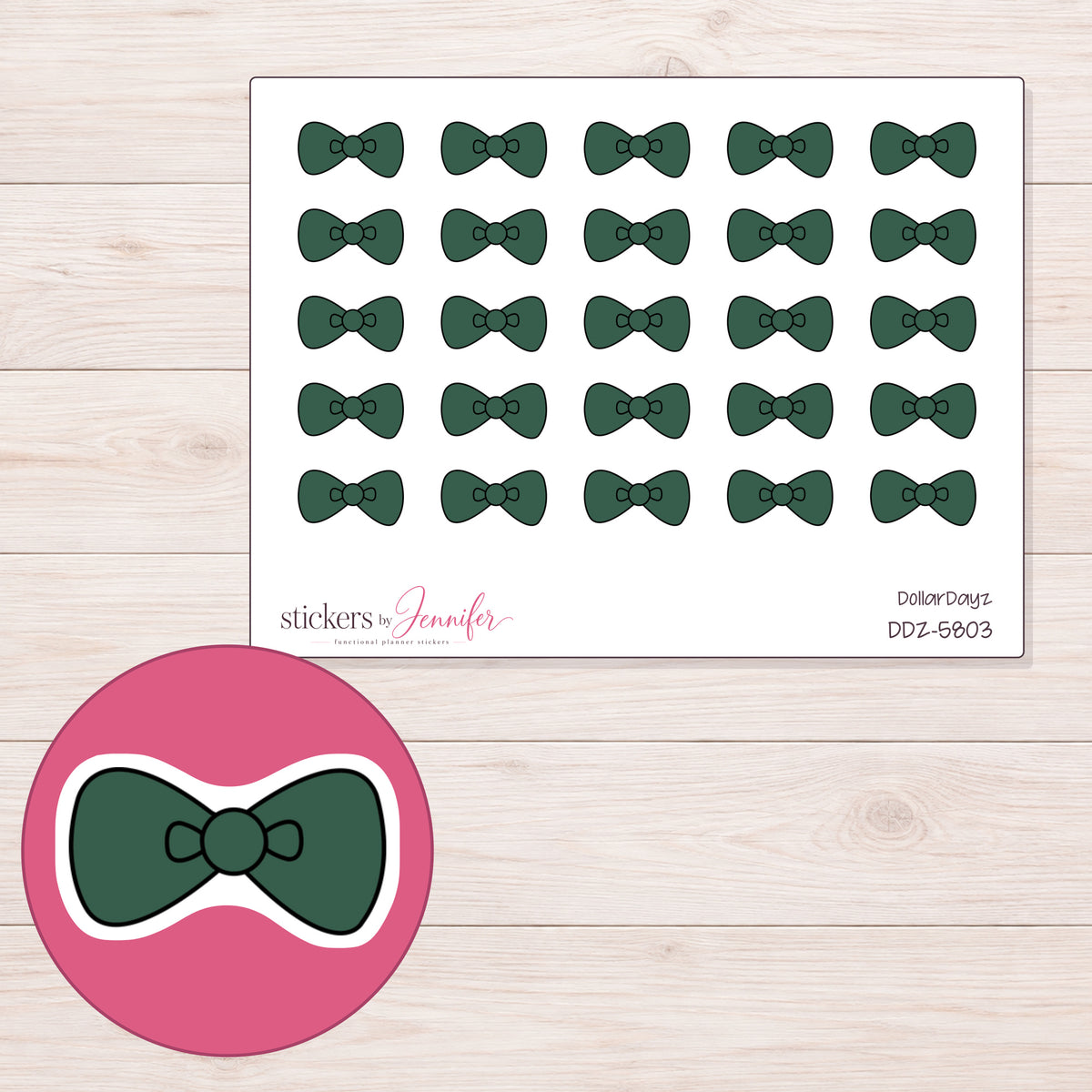 DDZ-5803 planner sticker sheet with enlarged sticker detail