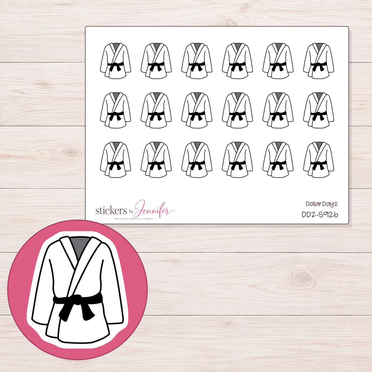 DDZ-5926 planner sticker sheet with enlarged sticker detail
