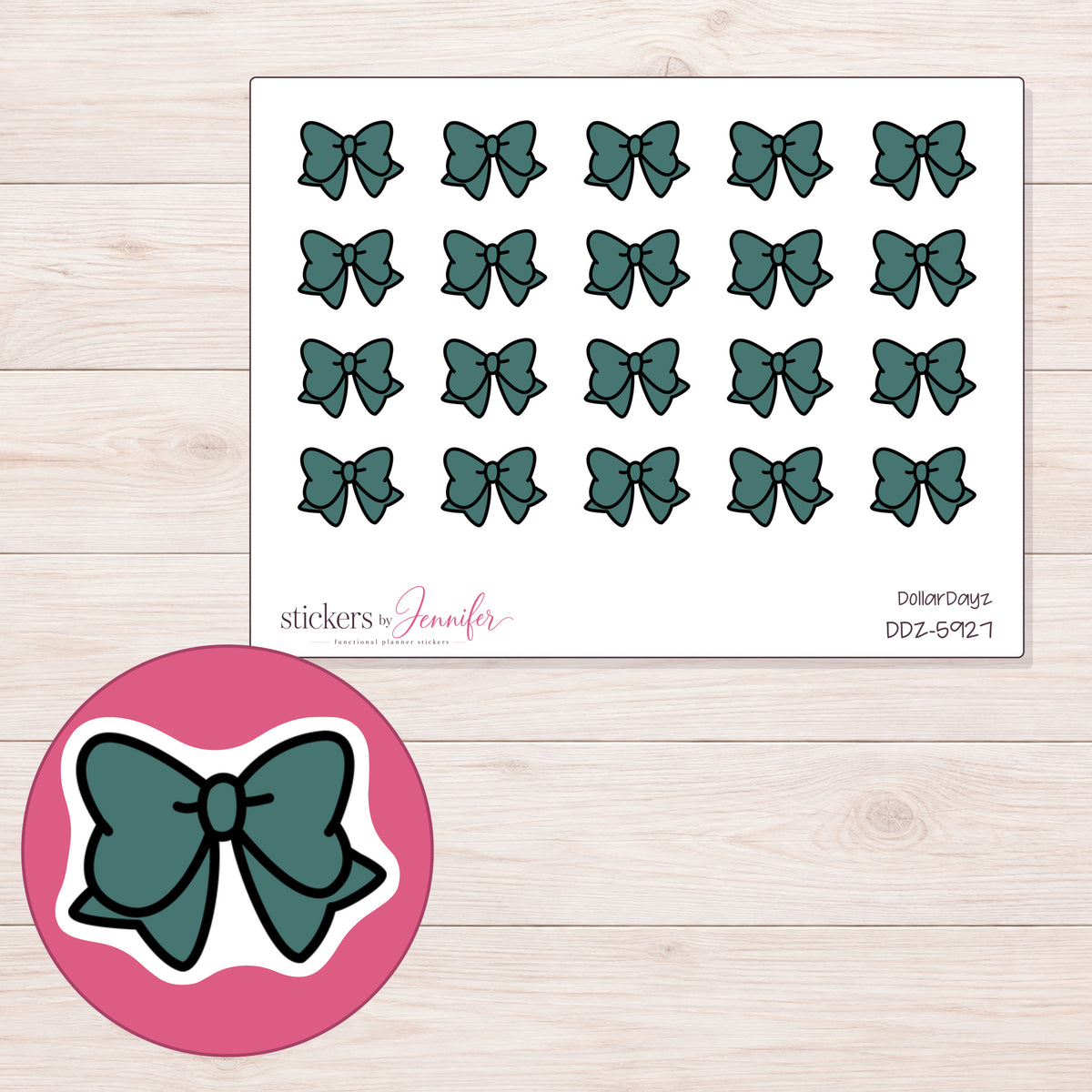 DDZ-5927 planner sticker sheet with enlarged sticker detail