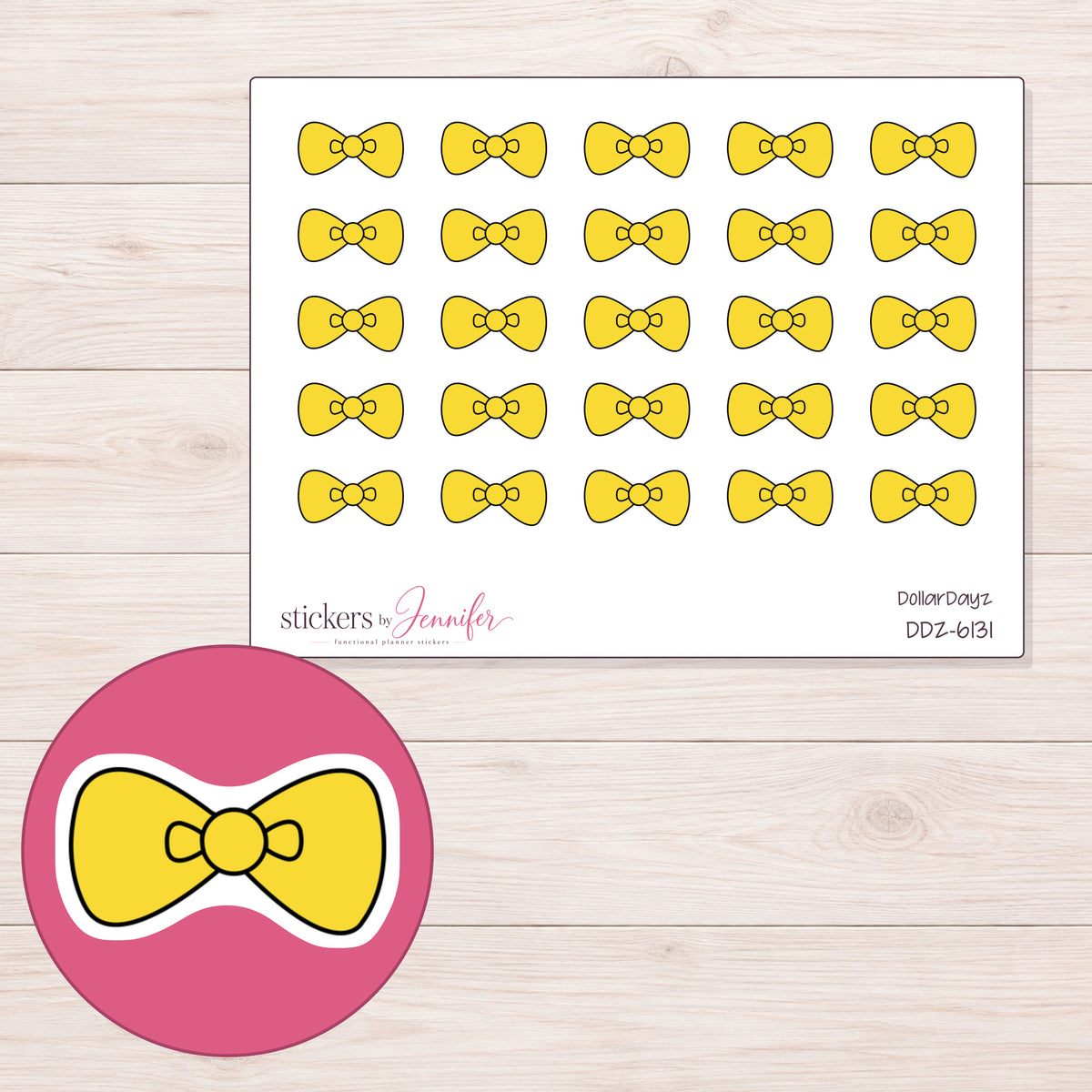 DDZ-6131 planner sticker sheet with enlarged sticker detail