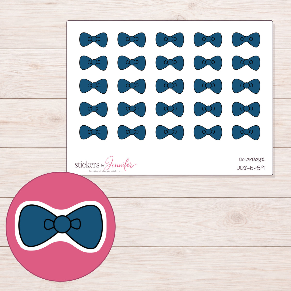 DDZ-6459 planner sticker sheet with enlarged sticker detail