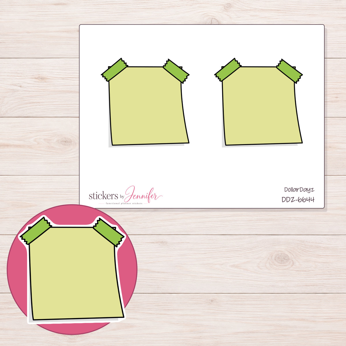 DDZ-6644 planner sticker sheet with enlarged sticker detail