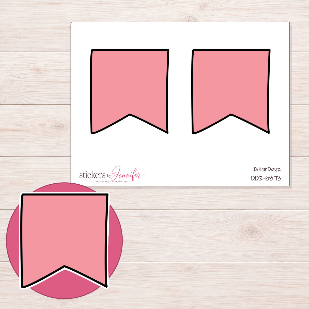 DDZ-6873 planner sticker sheet with enlarged sticker detail