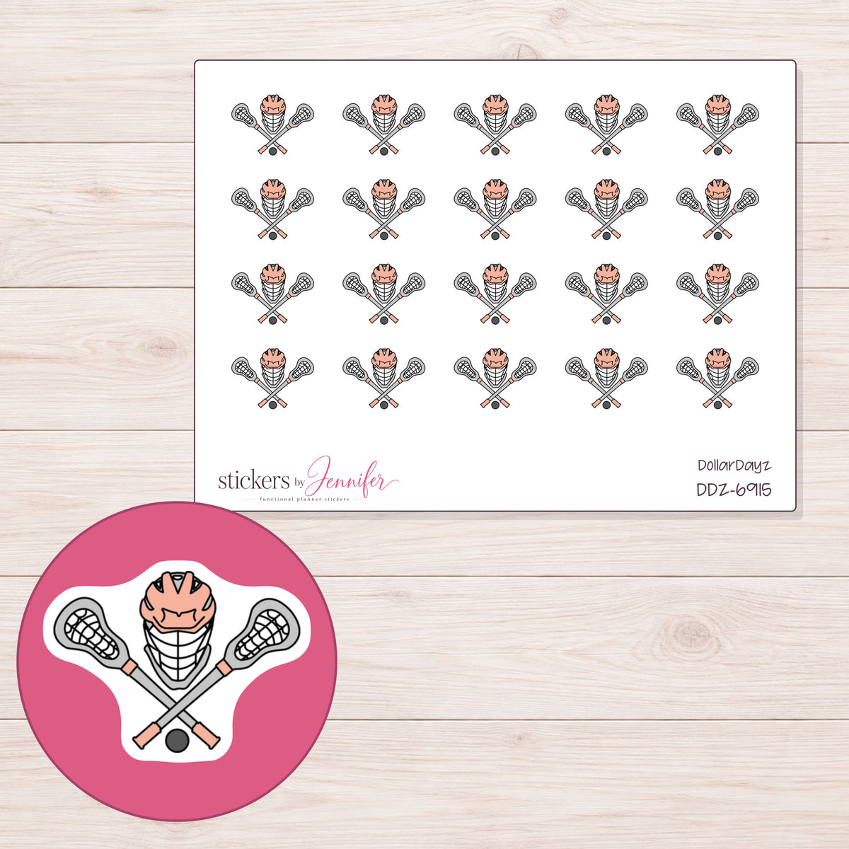 DDZ-6915 planner sticker sheet with enlarged sticker detail