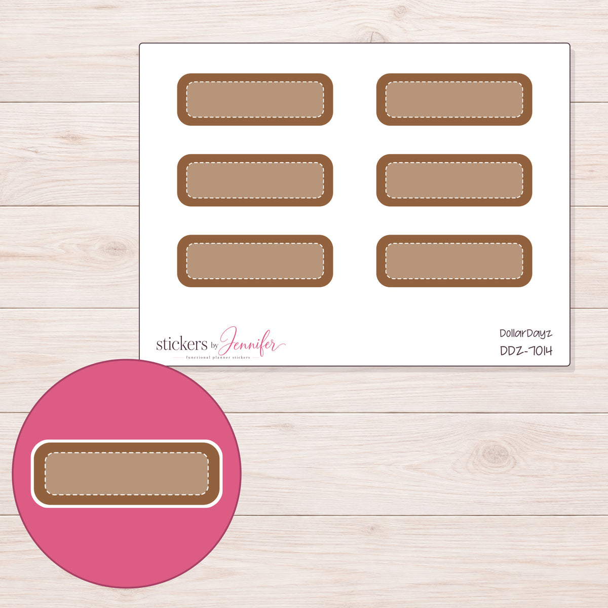 DDZ-7014 planner sticker sheet with enlarged sticker detail