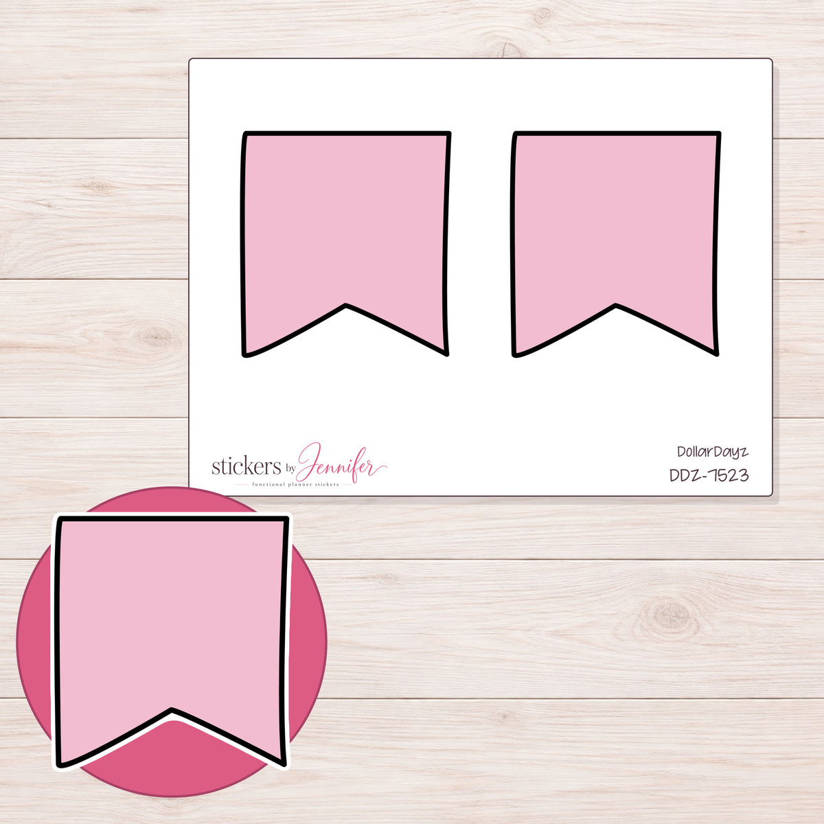 DDZ-7523 planner sticker sheet with enlarged sticker detail