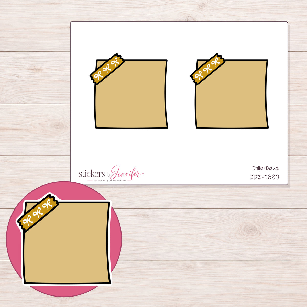 DDZ-7830 planner sticker sheet with enlarged sticker detail