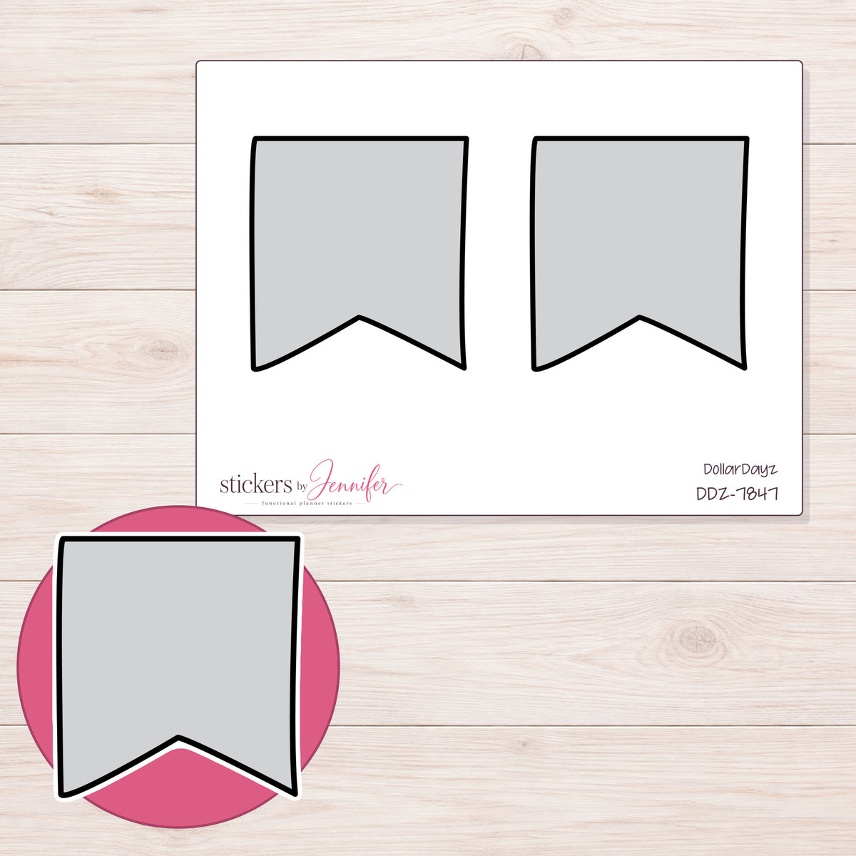 DDZ-7847 planner sticker sheet with enlarged sticker detail