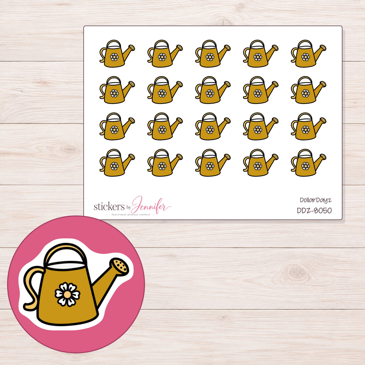 DDZ-8050 planner sticker sheet with enlarged sticker detail
