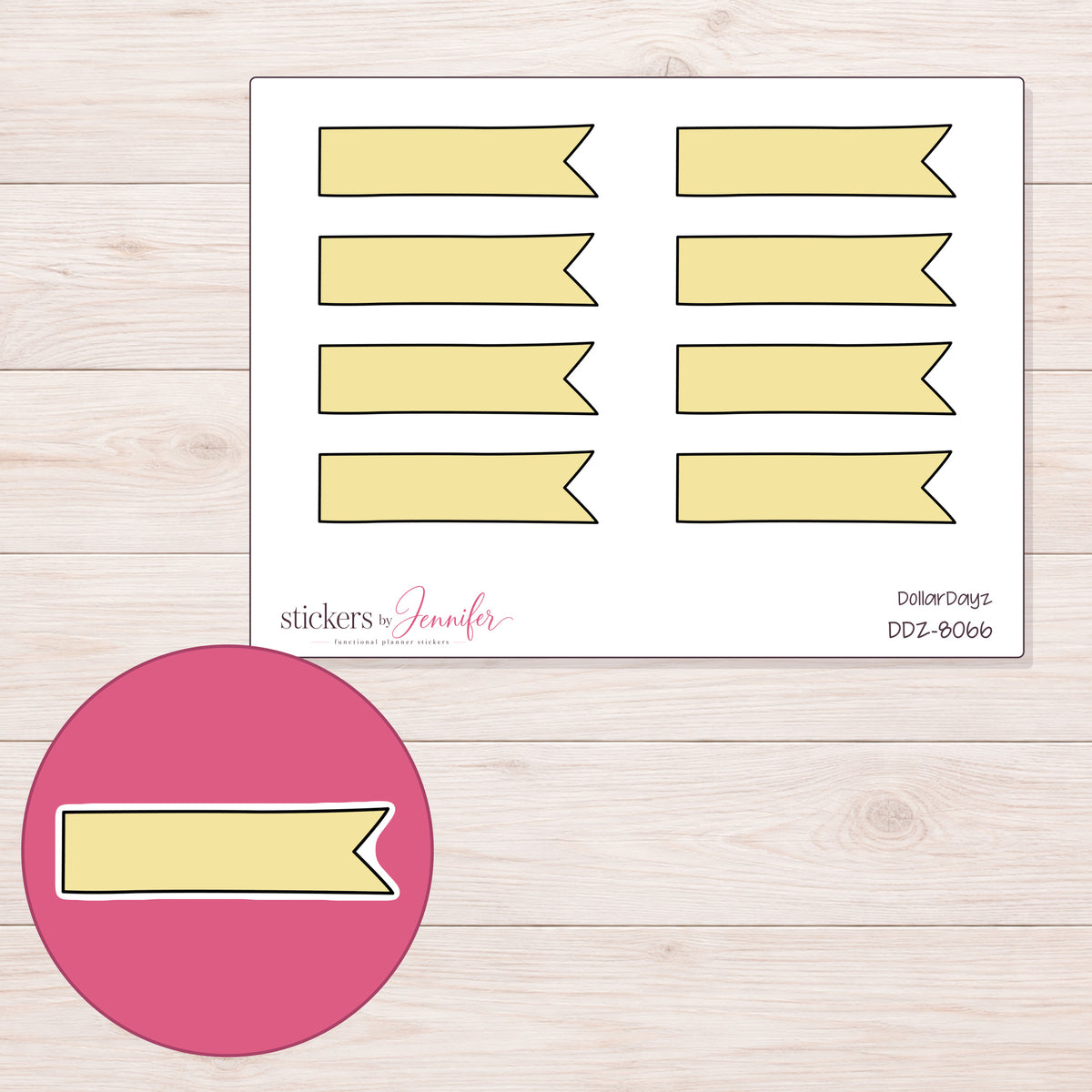 DDZ-8066 planner sticker sheet with enlarged sticker detail