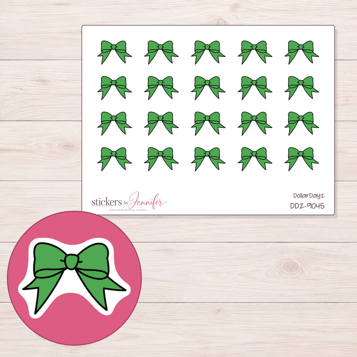 DDZ-9045 planner sticker sheet with enlarged sticker detail