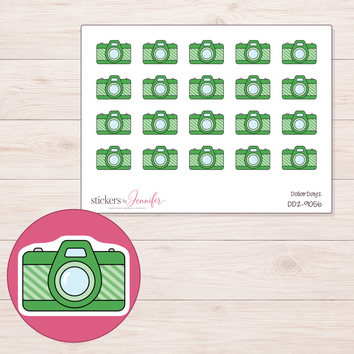 DDZ-9056 planner sticker sheet with enlarged sticker detail
