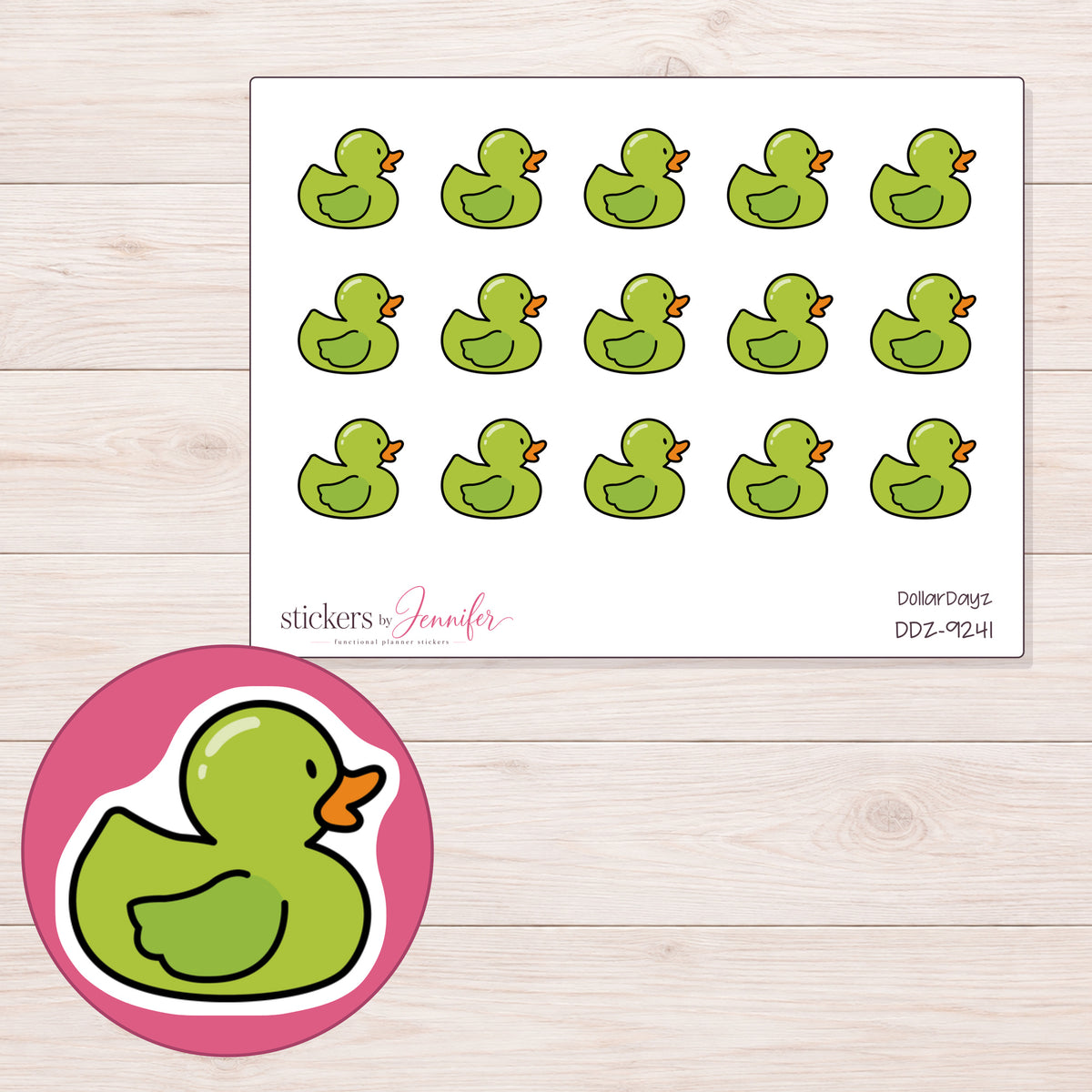 DDZ-9241 planner sticker sheet with enlarged sticker detail