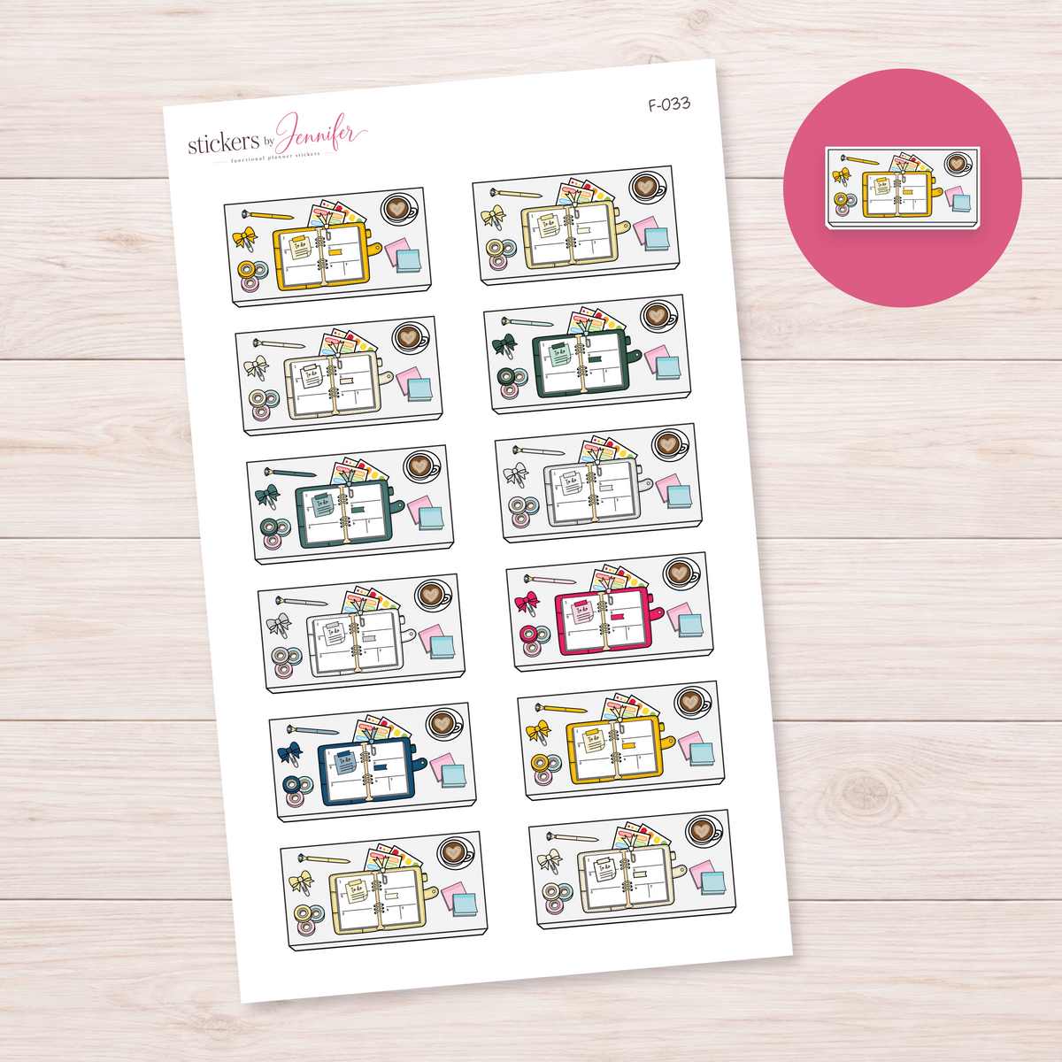 Planner Desk — Accent Color Mix Planner Stickers | F-033