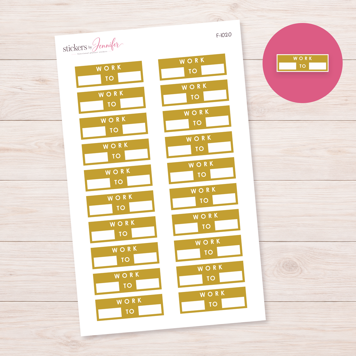 Mustard Work Hours Label Planner Stickers | F-1020