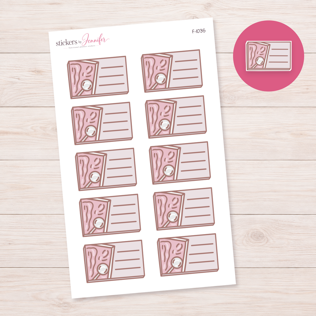 Summer Accessories Lined Box Planner Stickers | F-1035