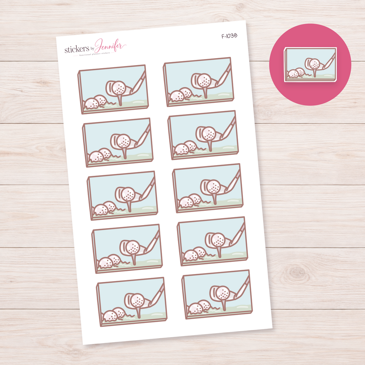 Golf Scene Box Planner Stickers | F-1038